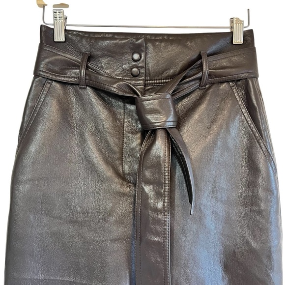 Wilfred high waist belted straight leg leather vegan pants excellent condition - Picture 5 of 14